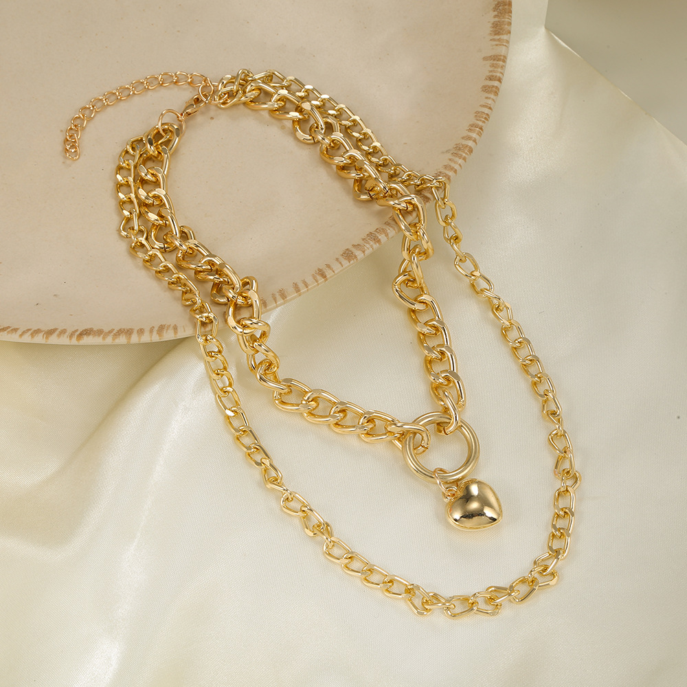 fashion chain pearl necklace punk style adjustable multilayered pendant clavicle chain combinationpicture6
