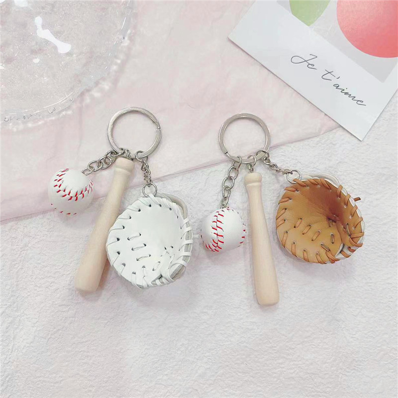 20g Weight Keychain Classification Daily, Sports Occasion Pu Leather Material Baseball, Tennis Racket Pattern Unisex Gender Simple Style Style Simple Style Baseball Tennis Racket Pu Leather Unisex Keychain 无