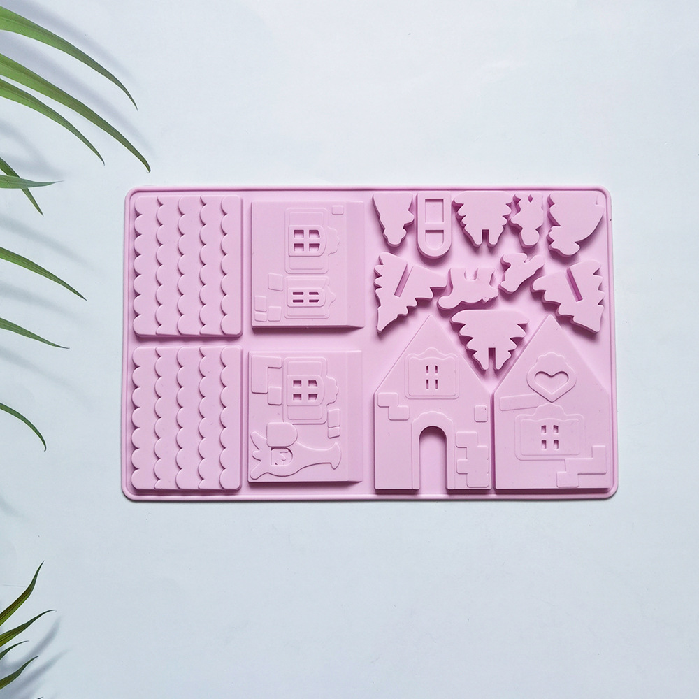 Bloques de construcción de navidad 246 molde de silicona pastel helado pudín molde de postre jabón utensilios