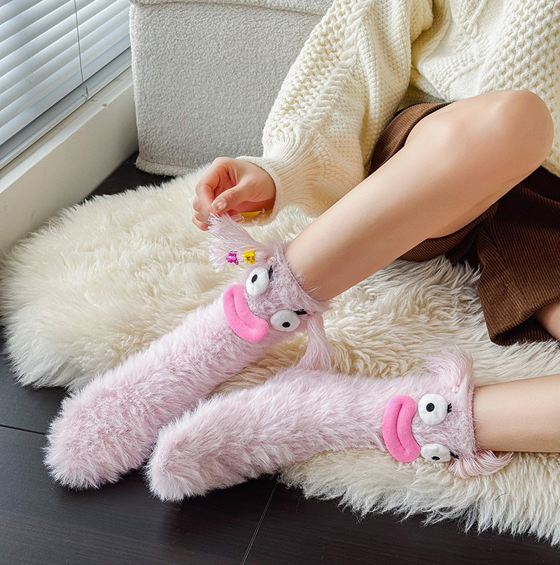 Calcetines Peludos de Piso para Dormir de Fibra de Acetato Engrosados para Invierno y Casa image 5