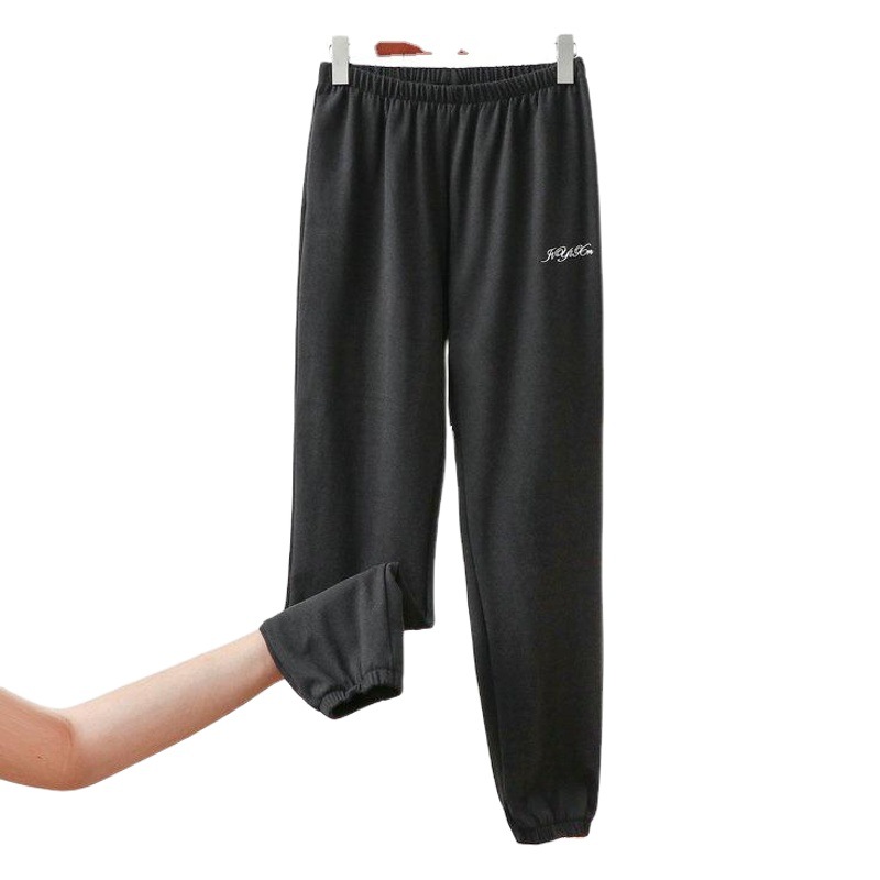 Corazón cálido homewear pantalones ropa de abrigo casual bloomers Otoño e Invierno suelto todo a juego de terciopelo casa tobillo-atado cálido perezoso pantalones de pijama