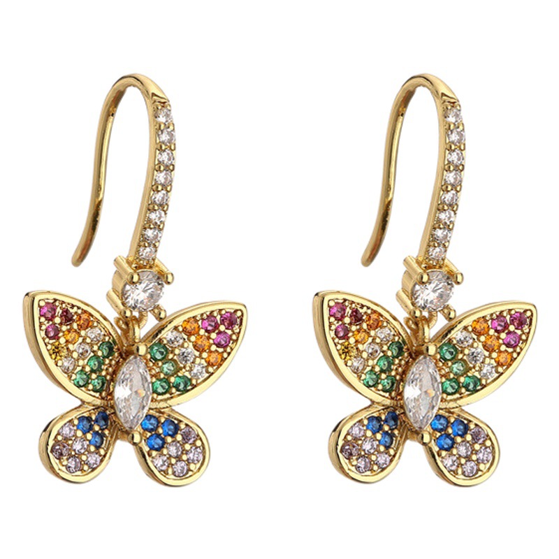 Transfronteriza personalidad creativa europea y americana exagerada tortuga mariposa Stud pendientes ZIRCON borla pendientes escorpión serpiente Stud pendientes para las mujeres