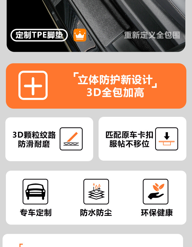 Suitable for Chery 23-26 Models Tiggo 9 Five-Seater and Seven-Seater C-Dm Full Surround Tpe Car Floor Mats and Carpets