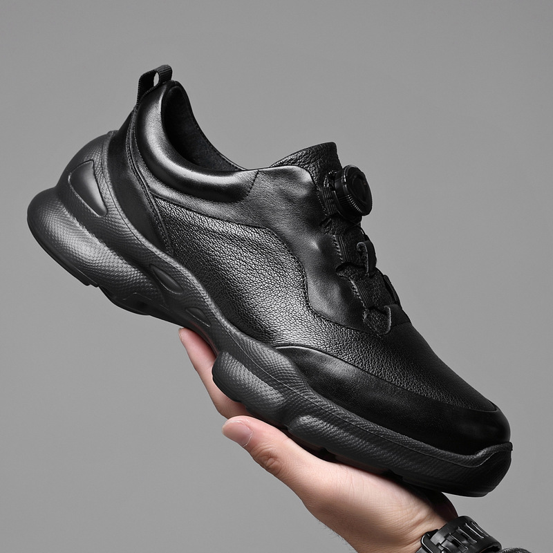 Outdoor Jogging Versatile Casual Shoes Genuine Leather Light Sole Comfort Breathable Men's Sports Leather Shoes