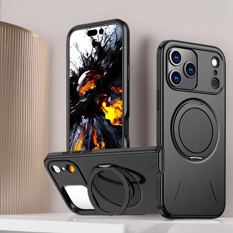 Suitable for Iphone17Pro Rotating Magnetic Phone Case Gear Damping Bracket Apple Air Two-In-One Anti-Fall Case Suitable for Iphone17Pro Rotating Magnetic Phone Case Gear Damping Bracket Apple Air Two-In-One Anti-Fall Case