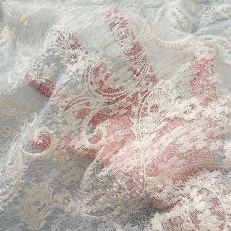 Lace Embroidery Fabric Covering the Entire Piece, Vintage Hanfu, National Style, New Chinese-Style Clothing Designer Fabric, New Model with a High-End Feel Lace Embroidery Fabric Covering the Entire Piece, Vintage Hanfu, National Style, New Chinese-Style Clothing Designer Fabric, New Model with a High-End Feel
