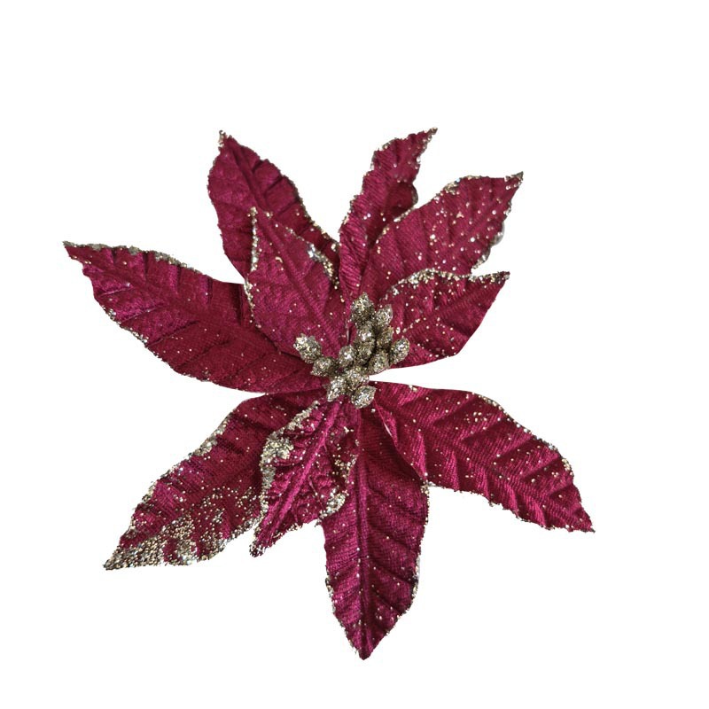 Nuevo polvo de Navidad transfronterizo de simulación flores de Navidad decoración de árbol de Navidad decoración de fiesta decorativa atmósfera del hogar