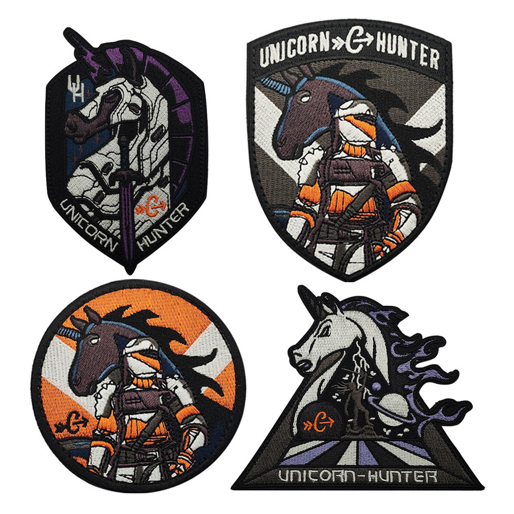 新款独角兽猎人士气章重工刺绣款神秘农场魔术贴章臂章个性背包贴