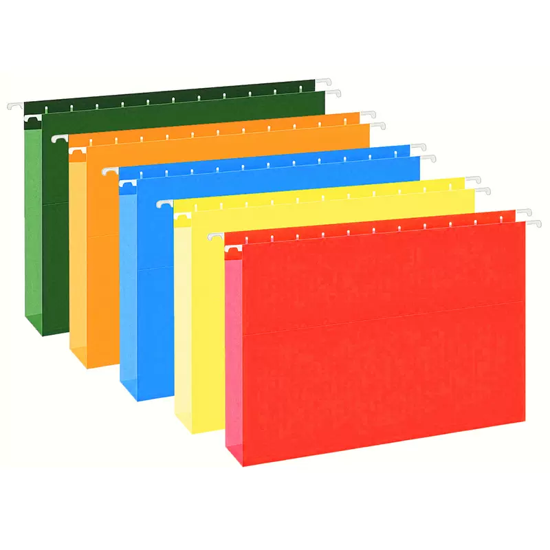糖果色吊挂文件夹批发多色办公收纳夹资料夹纸质悬挂挂劳夹定制