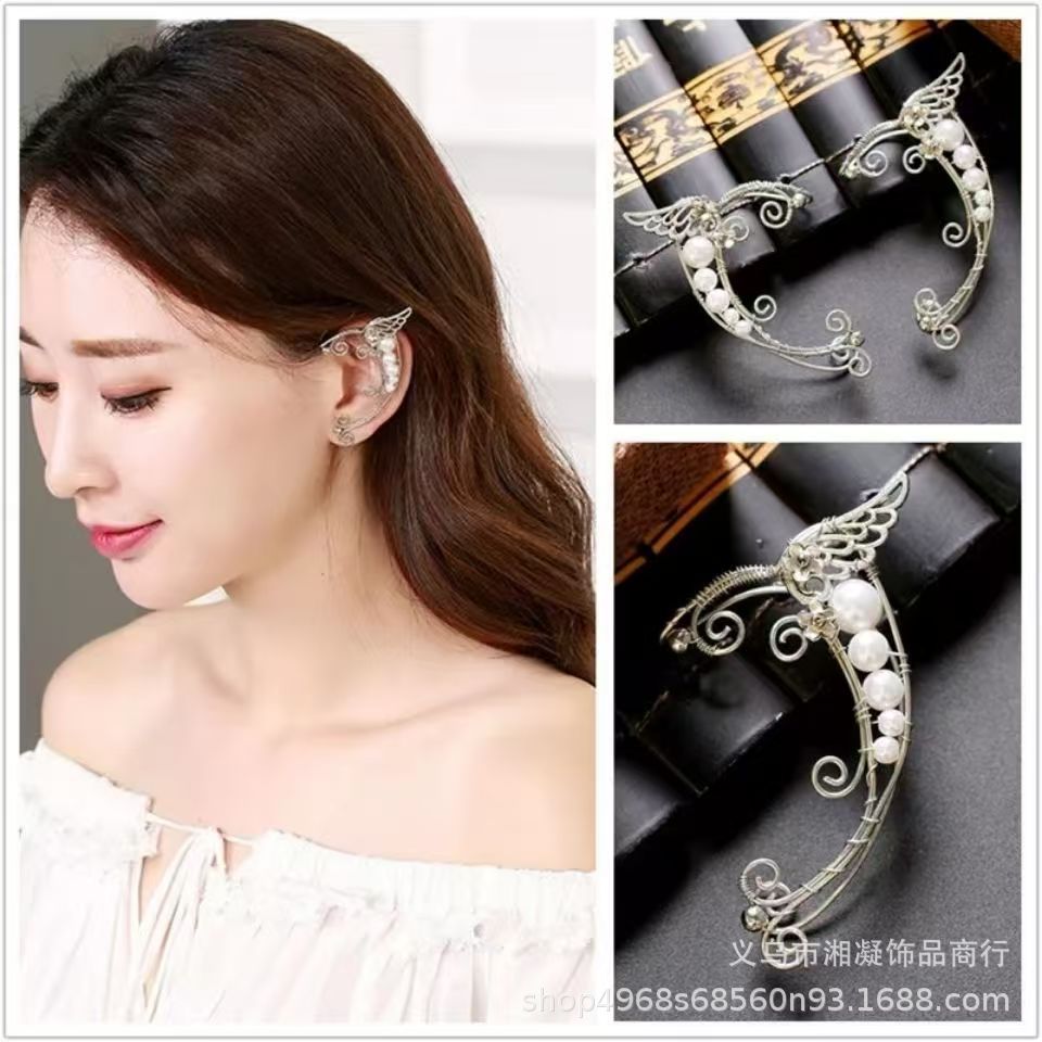 New ear clips 2026, cross-border earrings for Amazon, non-pierced ear clips, elf ear accessories, personalized and stylish ear hanging jewelry