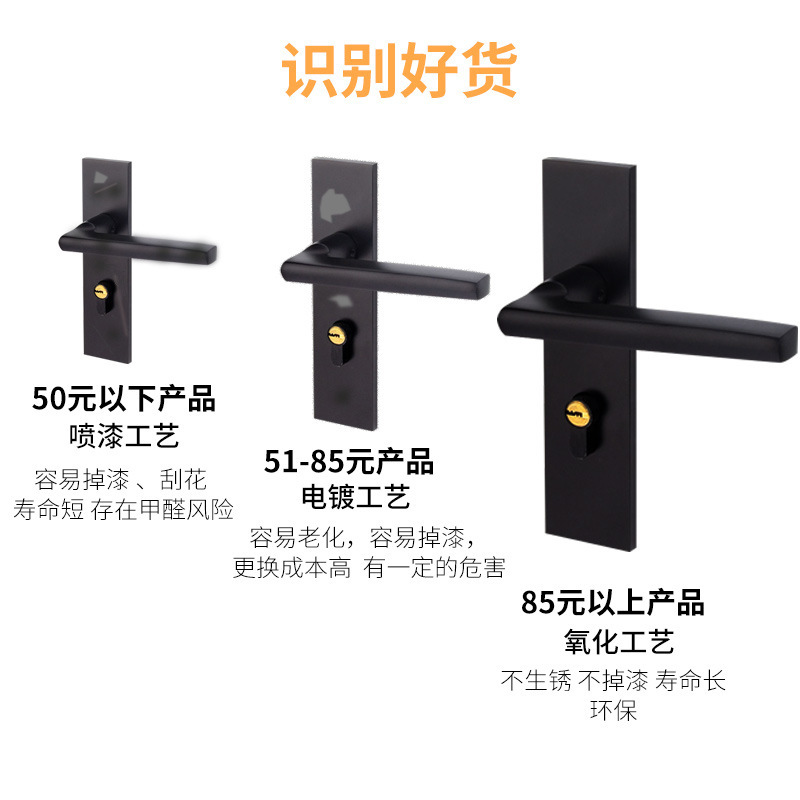American Room Door Lock Indoor Bedroom Room Door Magnetic Panel Lock Silent Split Universal Lock