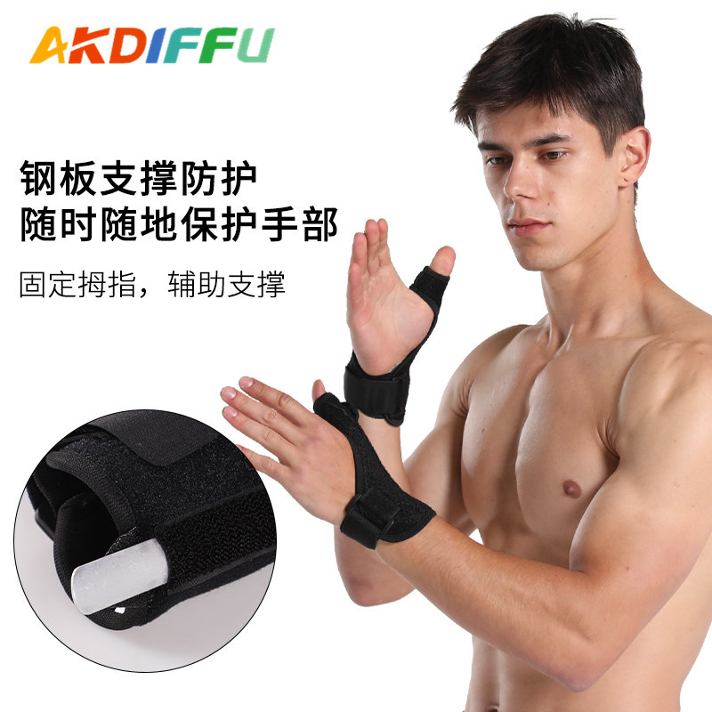 Protección ajustable de dedo pulgar protección manga muñeca conjunta placa de acero soporte anti-Esguince deportes Palma protección fabricante