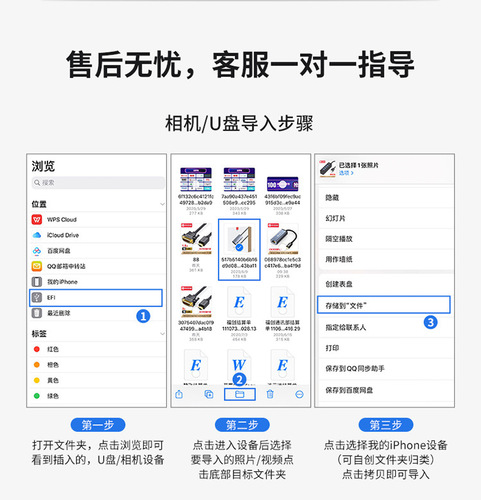 适用苹果otg转接头u盘读卡器键盘鼠标转接线lightning转usb3.0母