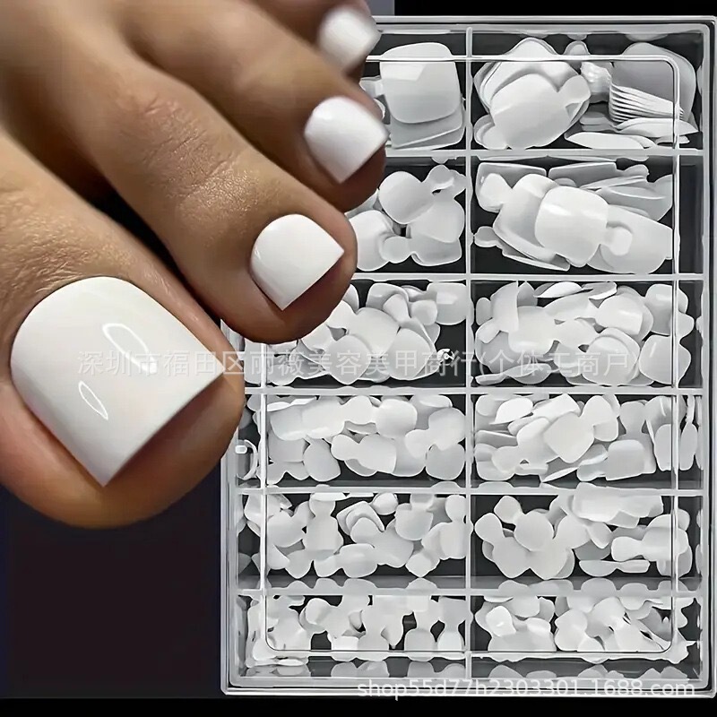 Cross-Border Manicure and Toenail Pieces, White Nail Pieces, Short Nail Pieces, Foot Nail Pieces, Traceless Foot Nail Pieces, French 240