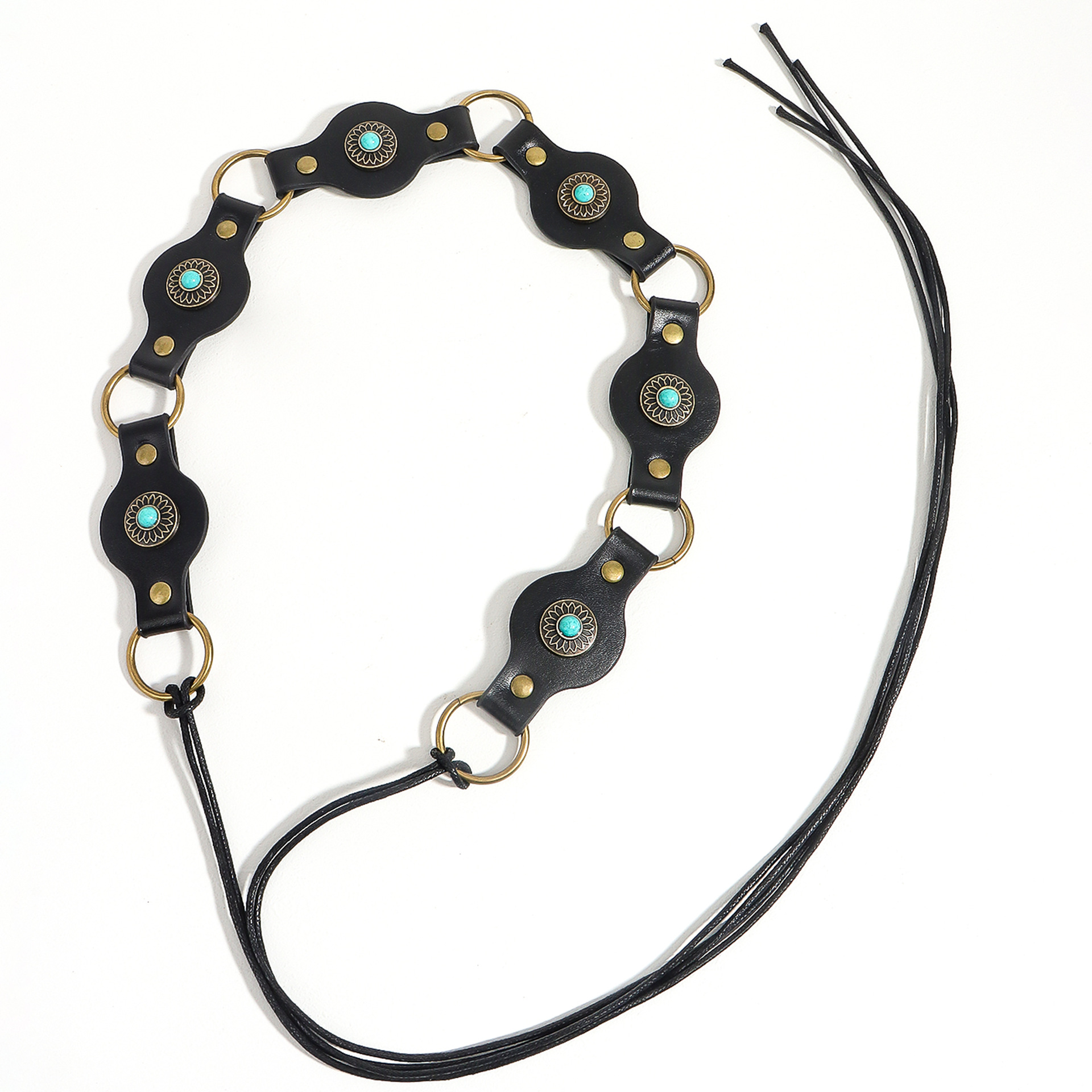 108g Weight Belt Classification 1 Piece Quantity Travel, Daily Occasion Pu Leather, Alloy Material Solid Color Pattern Women's Gender Plating Design Retro, Ethnic Style, Bohemian Style Retro Ethnic Style Bohemian Solid Color Pu Leather Alloy Plating Women's Leather Belts 3
