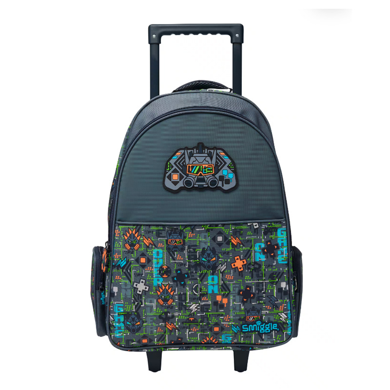 Cadena dedicada mochila escolar australiana smiggle trolley mochila escolar de remolcador de dibujos animados de gran capacidad mochila para estudiantes de primaria y secundaria