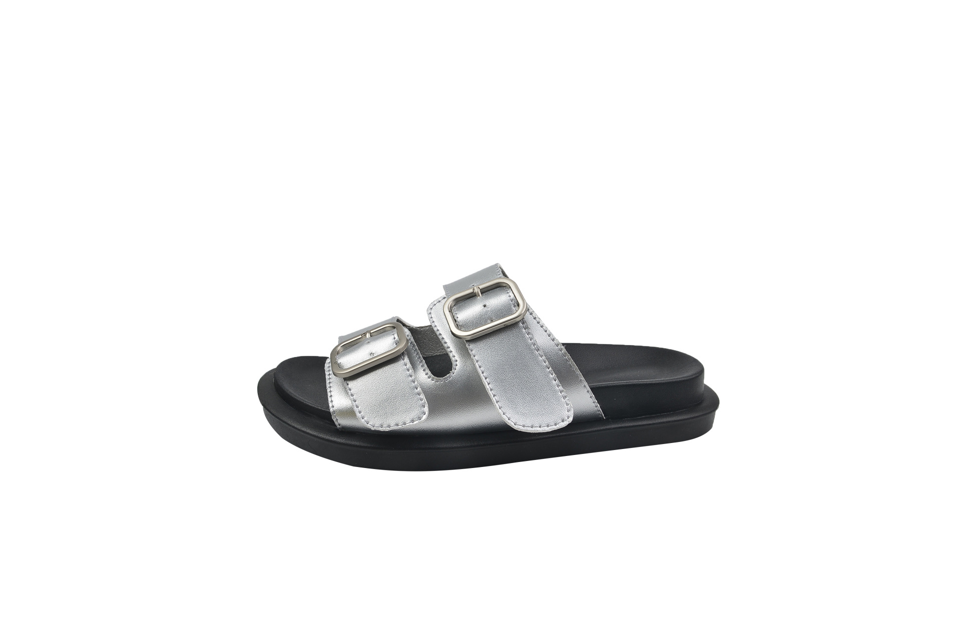 Nuevo slip-on zapatillas de primavera para mujer Plataforma de nicho moda al aire libre zapatillas perezosas hebilla de cinturón casual