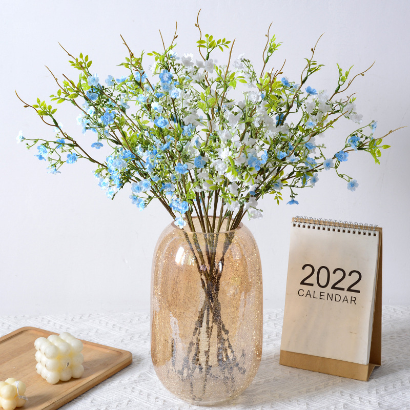 Rama única pequeña flor artificial estrellado floral de gama alta accesorios de fotografía de boda en casa siente flor artificial flor falsa al por mayor