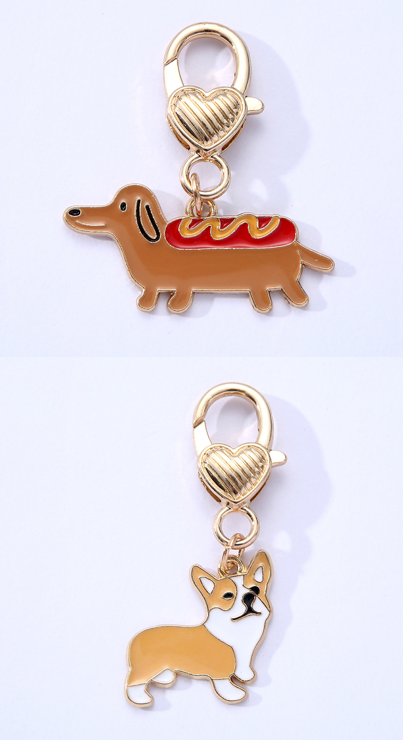 Cute Pet Dog Alloy Drip Oil Pendant Jewelry Accessories display picture 3