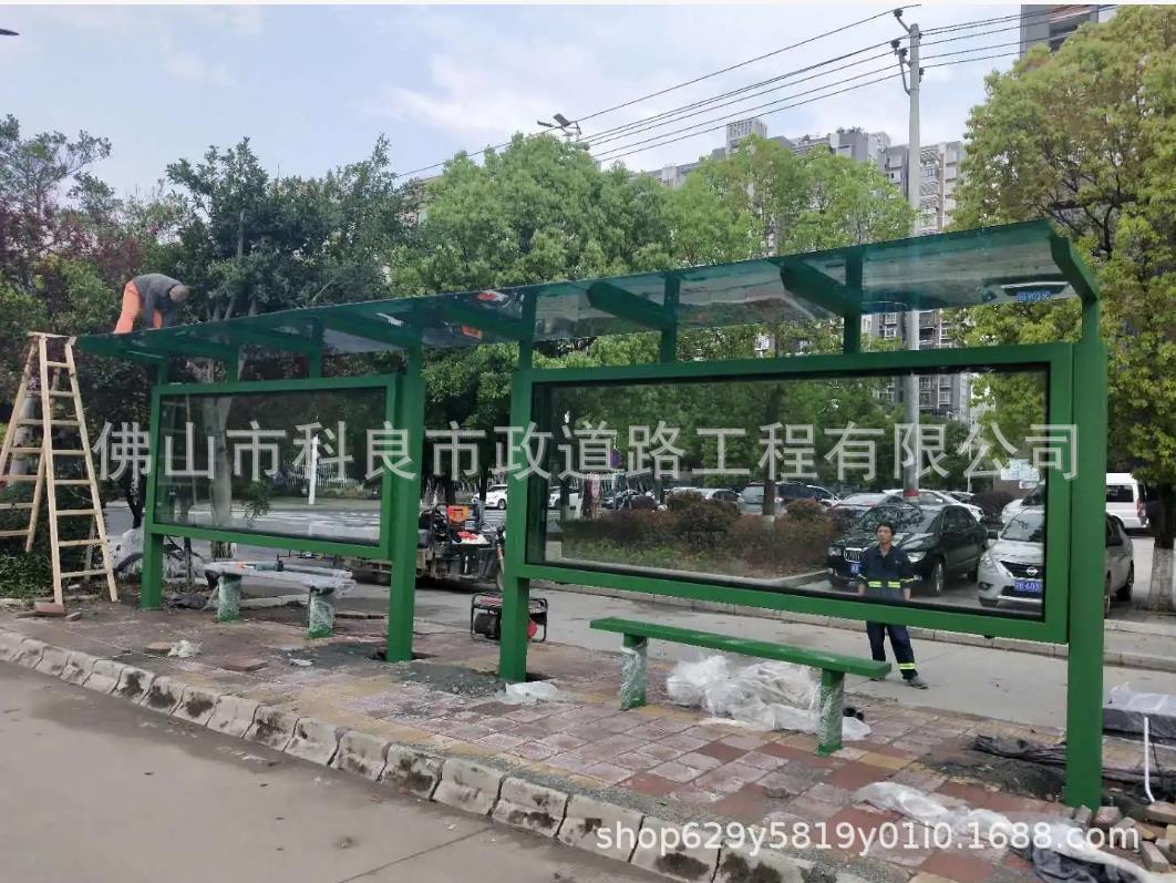 广东厂家直销镀锌烤漆候车亭 304不锈钢候车亭智能候车亭配置齐全