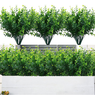 Cross -border simulation Green Plants 7 Founds Eucalyptus Personal Eucalyptus Leaf Home Decoration Fake Flower Flower Plastic Flower