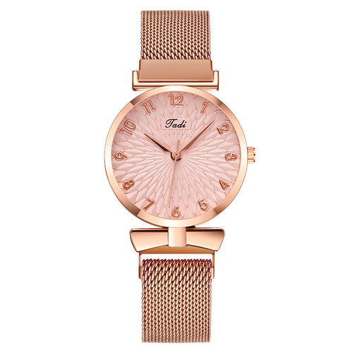 Cross-border foreign trade women's watch digital sunflower bow lazy magnet watch quartz watch