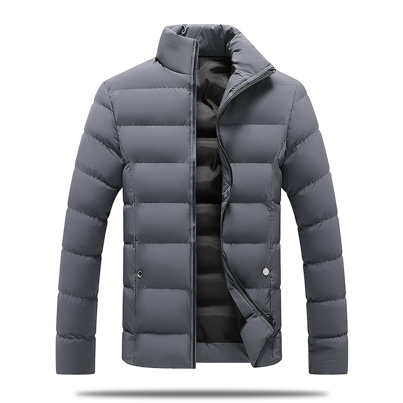 Men's Solid Keep Warm Quilted Coat 