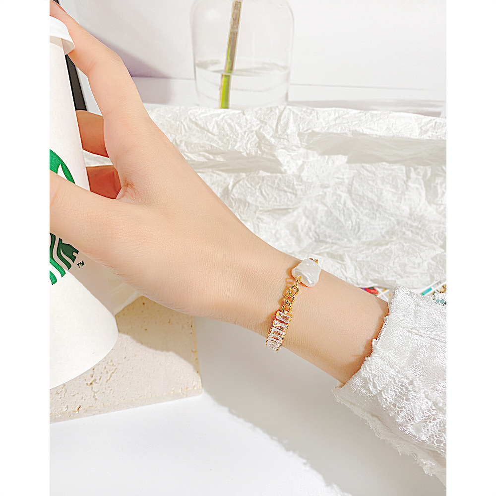 Fashion Geometric Stainless Steel Inlay Zircon Bracelets 1 Piece