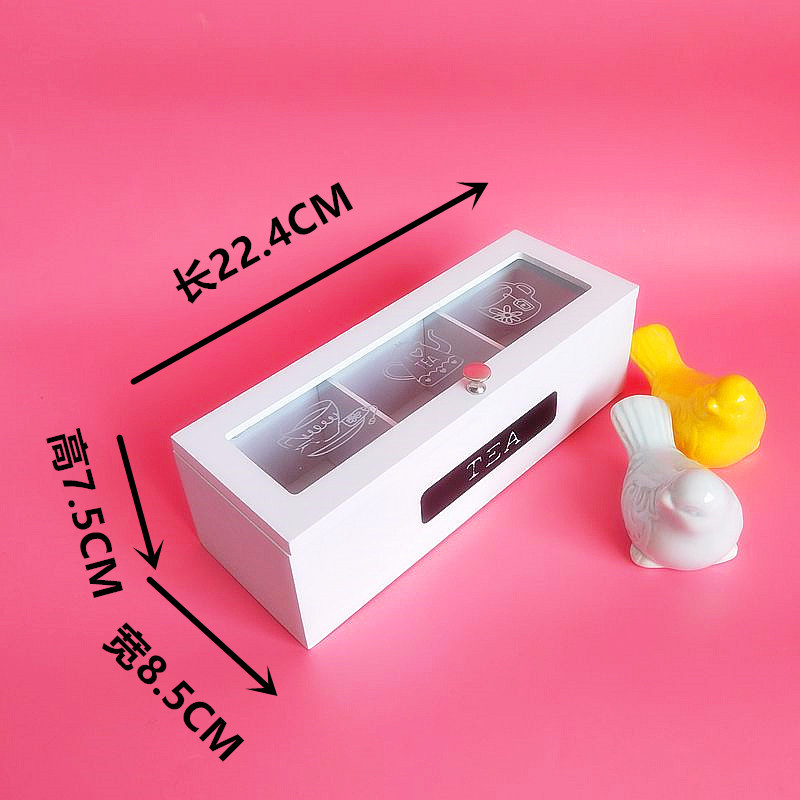 Literario y arte simple escritorio caja de té caja de almacenamiento caja de madera caja de té decoración del hogar creativo