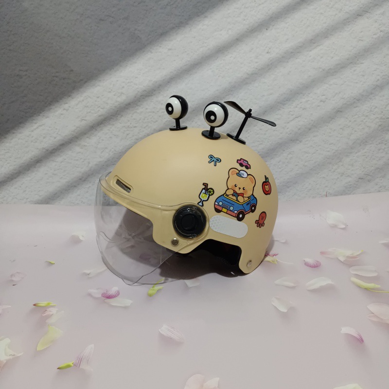 3C Children Summer Helmet Electric Motorcycle Riding Protection 7-15 Years Old Summer Primary School Boys and Girls Safety Helmet