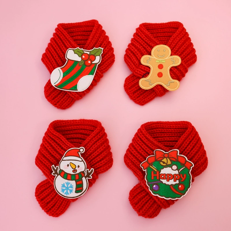 Домашние животные Рождественский фестиваль трикотажный шарф красный новогодний нагрудник кошка собака собака питомцы товары теплые милые украшения