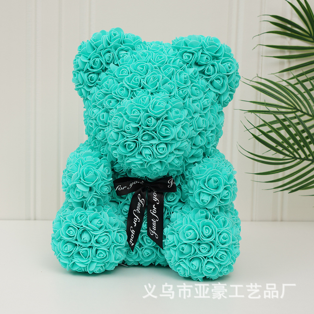 Día de San Valentín regalo Rosa oso ramo de Navidad eterna flor Rosa oso caja de regalo ramo corazón abrazando regalo de cumpleaños