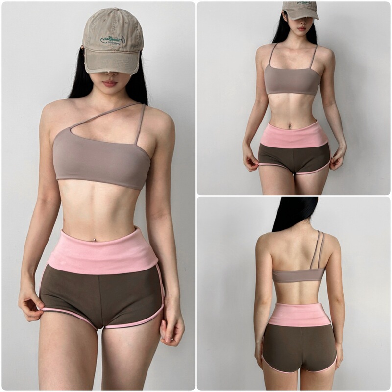 One Shoulder Inclined Shoulder Sports Underwear Women's Running Thin Shoulder Strap Fitness Bra Sexy Short Yoga Clothing Vest 1598
