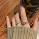 Double Row Diamond Opening Light Luxury Adjustable Ring Women's Niche Design Fashion Cold Style ins Tide-Main Ring