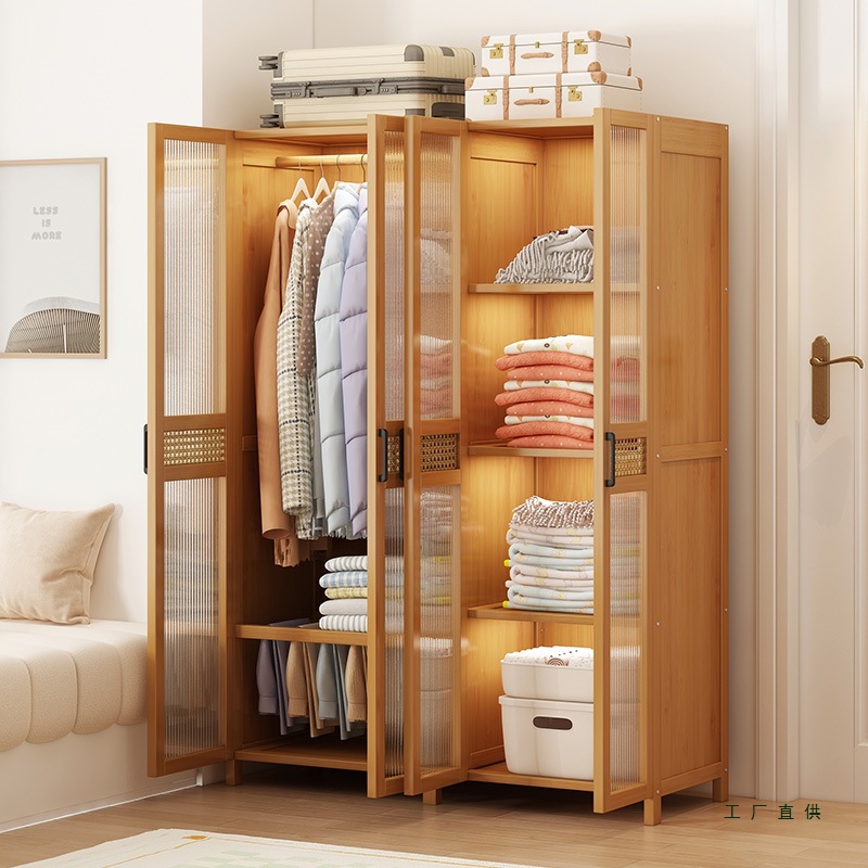 Wardrobe with Door for Bedroom, Simple Assembly for Home Use, Suitable for Rental Apartments, 2025 New Popular Model, Sturdy and Durable Dustproof Wardrobe