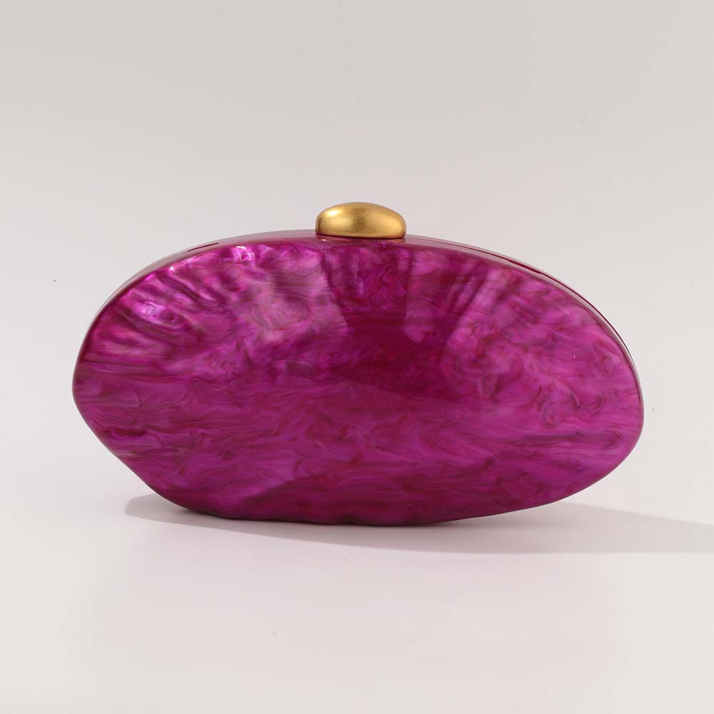 Elegante borsa a tracolla a forma di conchiglia in acrilico: pochette di ispirazione vintage per matrimoni, feste e uso quotidiano_voghion.com