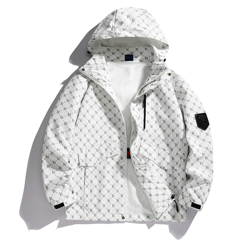 2023 nueva chaqueta de los hombres de moda a prueba de viento chaqueta deportiva chaqueta suelta con capucha chaqueta de moda a juego al por mayor