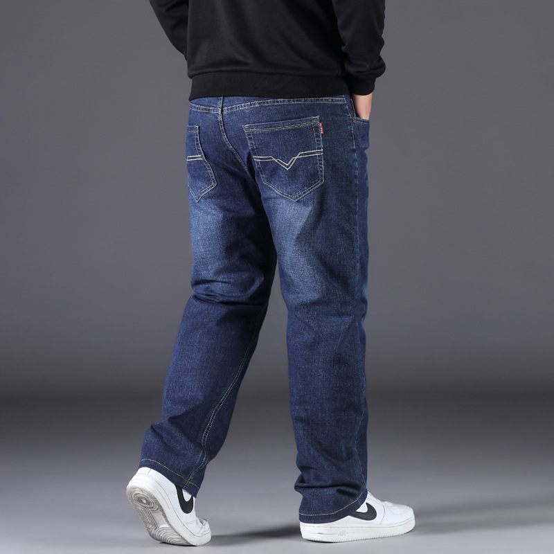 Men's fat boy loose jeans straight plus...