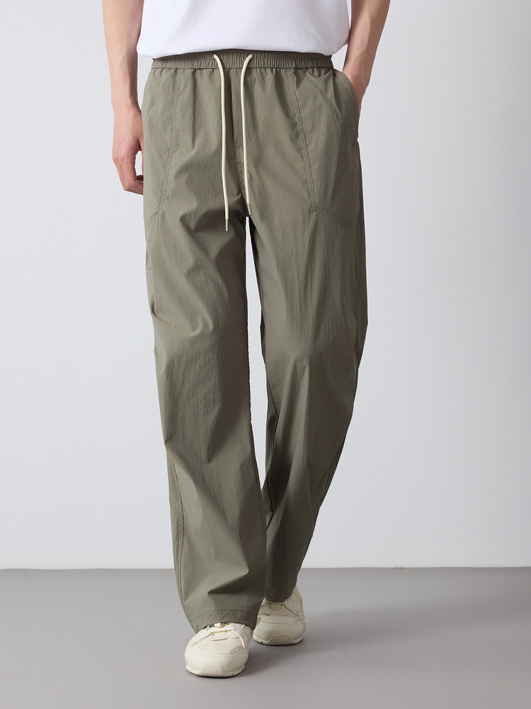 Quần jogger nam dáng rộng thùng thình phong cách thể thao thành phố, cạp chun — đen chi tiết 4