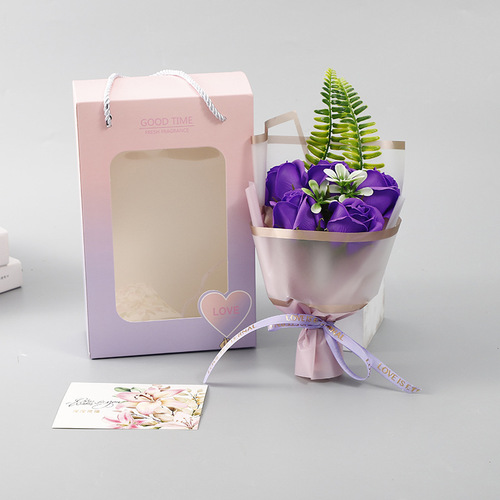 Mother's Day gift, portable 5 rose soap bouquet, event souvenir, Valentine's Day gift for girlfriend and best friend