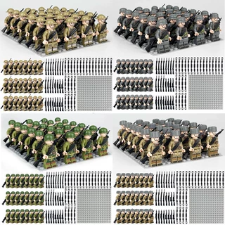 跨境批发方阵B1-B5军事积木人仔套装24pcs小颗粒拼装玩具袋装代发