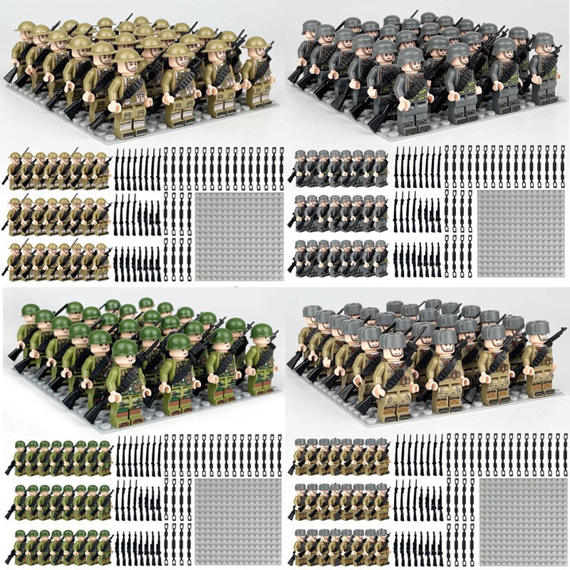 Cross-Border Wholesale Square Array B1-B5 Military Building Block Minifigure Set 24Pcs Small Particle Assembled Toy Bagged Delivery Cross-Border Wholesale Square Array B1-B5 Military Building Block Minifigure Set 24Pcs Small Particle Assembled Toy Bagged Delivery