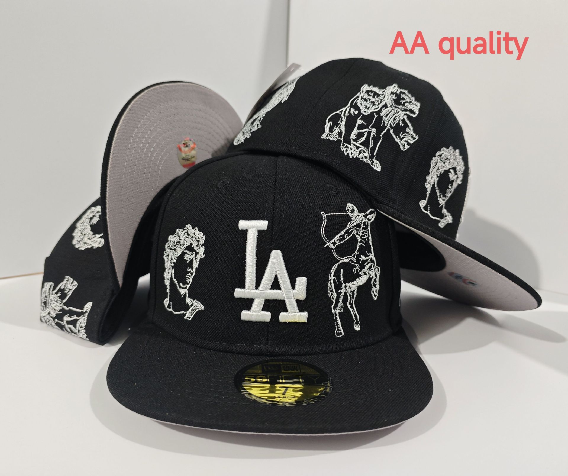 2025 nueva venta caliente exportación transfronteriza MLB gorra de béisbol AA patrón ala plana tamaño de moda sombrero de ala plana