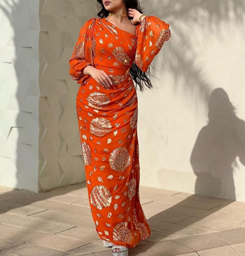 Vestido de Fiesta de Gasa con Estampado Dorado, Sexy, para Mujer, Primavera/Verano 2022, Estilo Nuevo, Disponible en Sitios Web Independientes y eBay