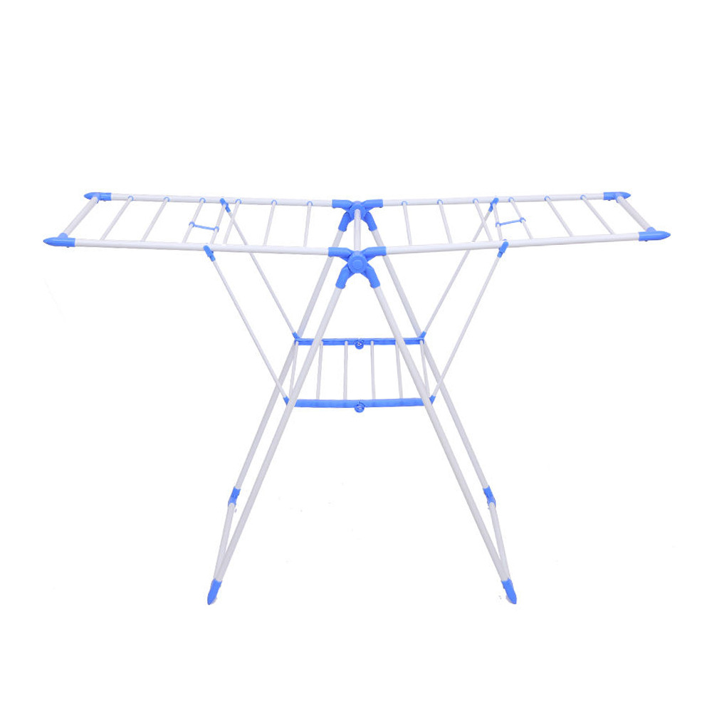 Gran tamaño azul mariposa percha de ropa suministro al por mayor hierro plegable almacenamiento balcón dormitorio doméstico colcha image 6