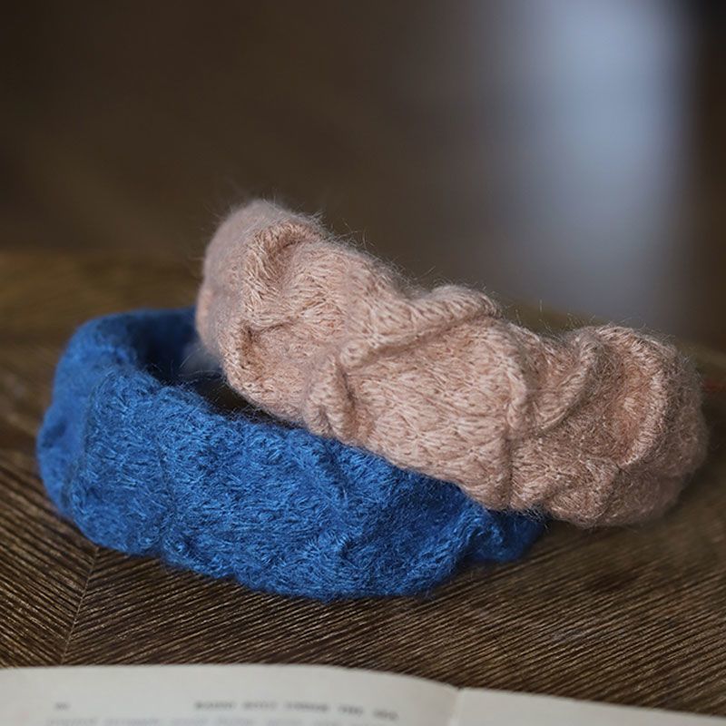 Hong Kong style retro headband-milk tea + blue