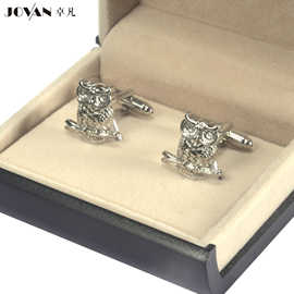 JOVAN袖扣法式袖钉男士猫头鹰鸟类趣味造型工厂cufflinks
