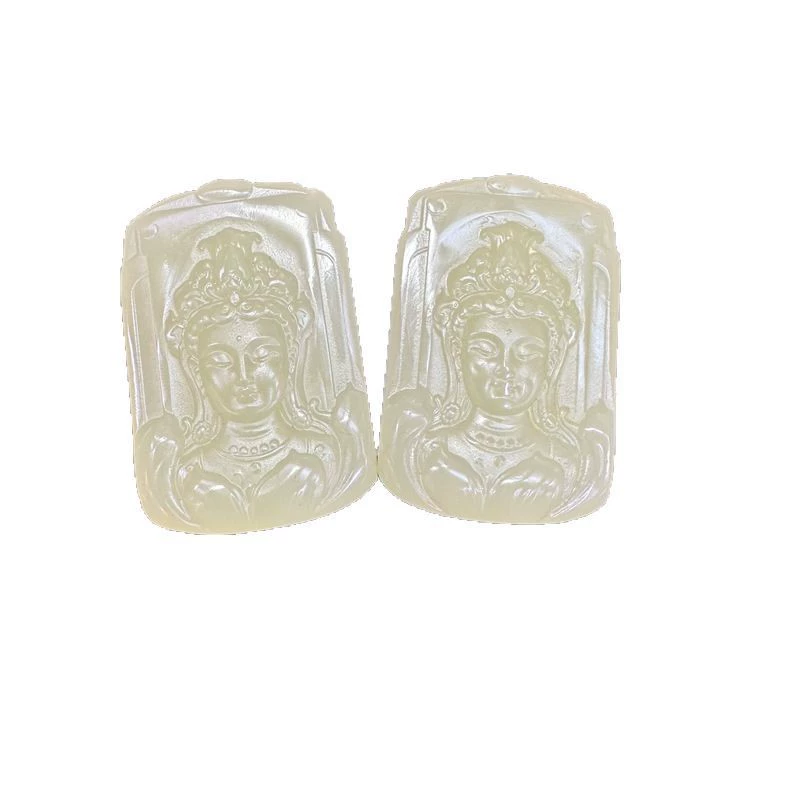Organic protective amulet, double-sided pendant, carved accessory