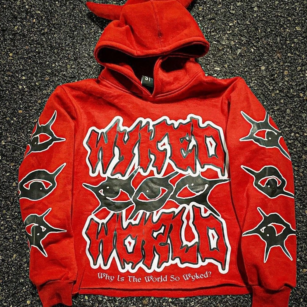Herrenbekleidung Frühlingsstraße dunkler Gothic-Stil Straßen-Kapuzenpullover_voghion.com