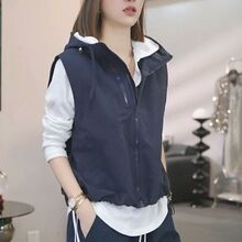 冲锋衣马甲女2025秋季新款韩版时尚休闲马夹百搭减龄连帽开衫外套